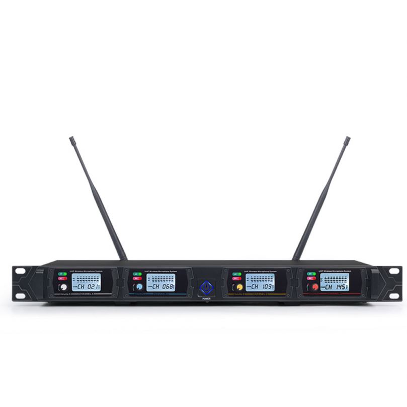 TIWA优质专业手持UHF 4通道无线麦克风用于卡拉OK系统