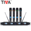 TIWA 4通道专业UHF无线麦克风，带4个手持式/耳机/鹅颈肌