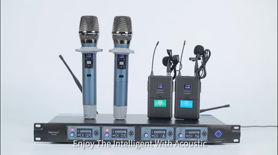UHF 4频道手持无线麦克风系统无绳麦克风专业为卡拉OK歌唱